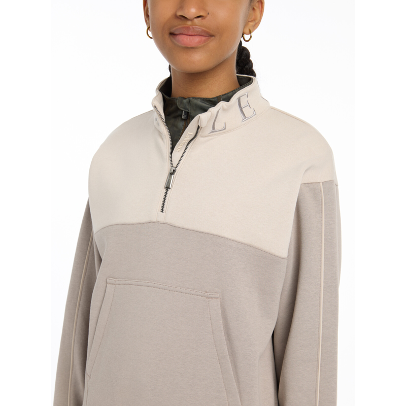 LeMieux Young Rider Kate Quarter Zip Sweat in Ash/Stone-2